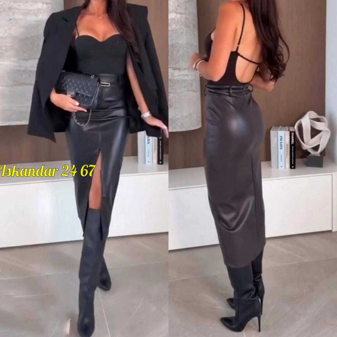 юбка кожаная с разрезом,юбка кожаная макси с разрезом,кожаная юбка,женская кожаная юбка,юбка эко кожа