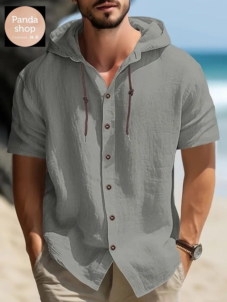 рубашка мужская с капюшоном,мужская повседневная рубашка,рубашки с капюшоном,повседневная рубашка,повседневная рубашка с короткими рукавами