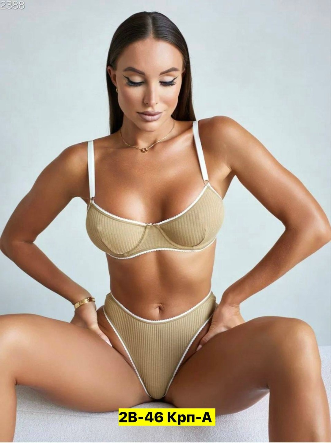 женский комплект нижнего белья,комплект нижнего белья,женское нижнее белье,комплект белья женский michael acosta 8817 бежевый 40-46 ru,нижнее белье