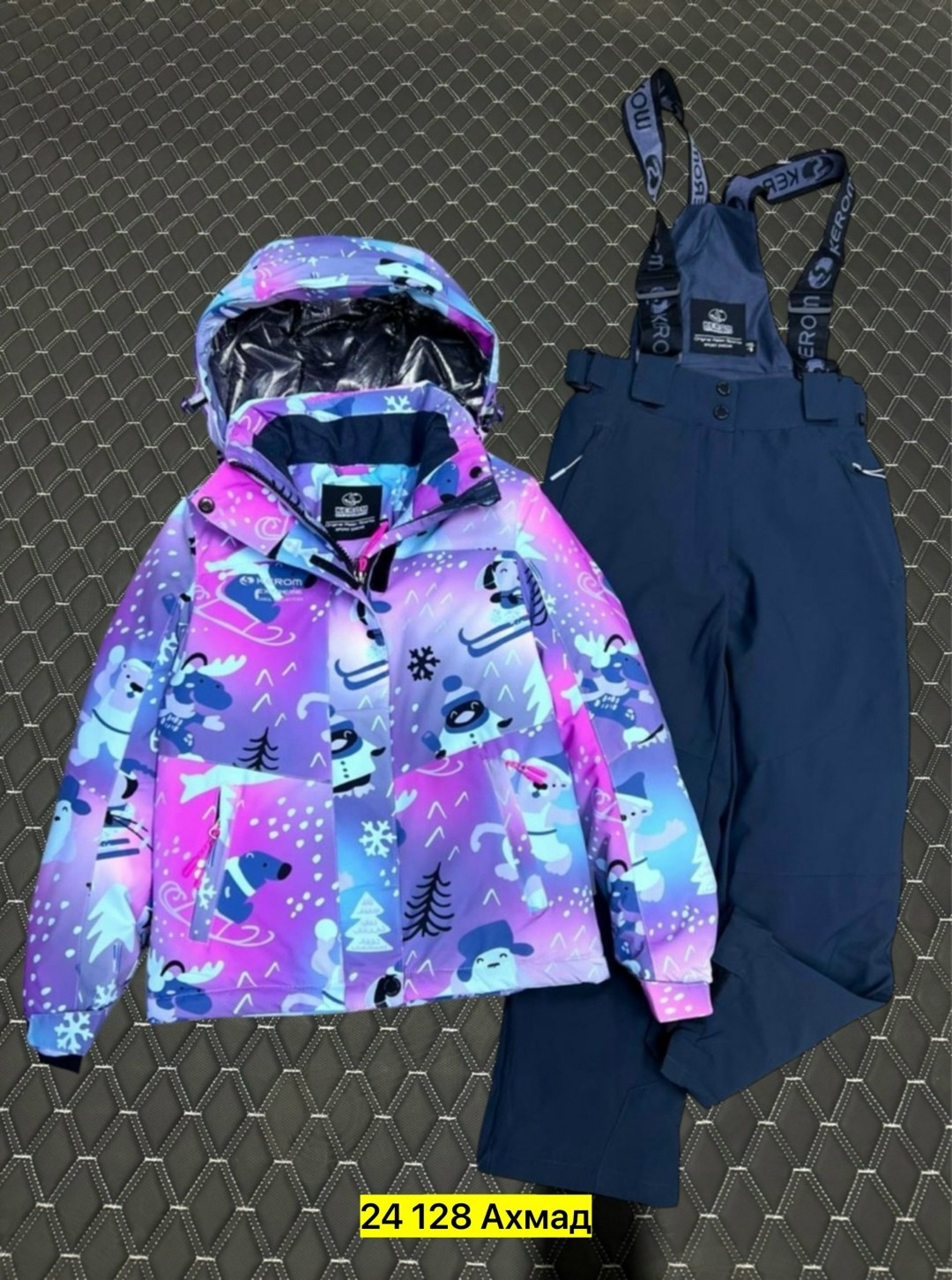 комплект верхней одежды valianly,детский горнолыжный комплект для девочки sdz047-1 фиолетовый,горнолыжный костюм детский,зимний костюм valianly,детские демисезонные костюмы