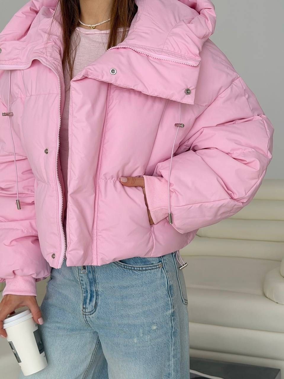 розовая куртка,куртка женская,куртка оверсайз,женская розовая куртка,куртка пуховик feelz ripster розовый