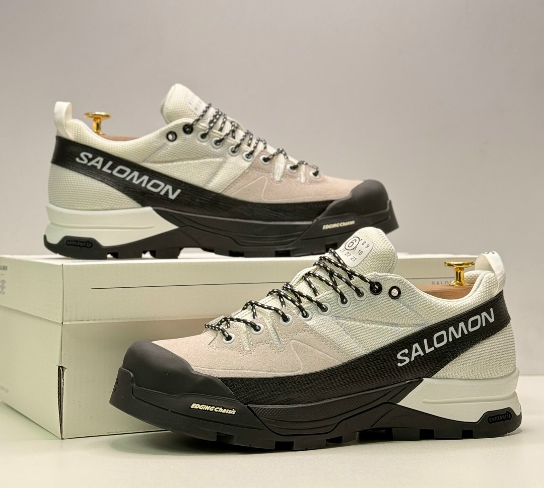 кроссовки mm6 maison margiela x salomon,кроссовки salomon,кроссовки x-alp со вставками mm6 maison margiela salomon белый,кроссовки alpinway hiking с низким верхом бежевого цвета salomon,кроссовки salo
