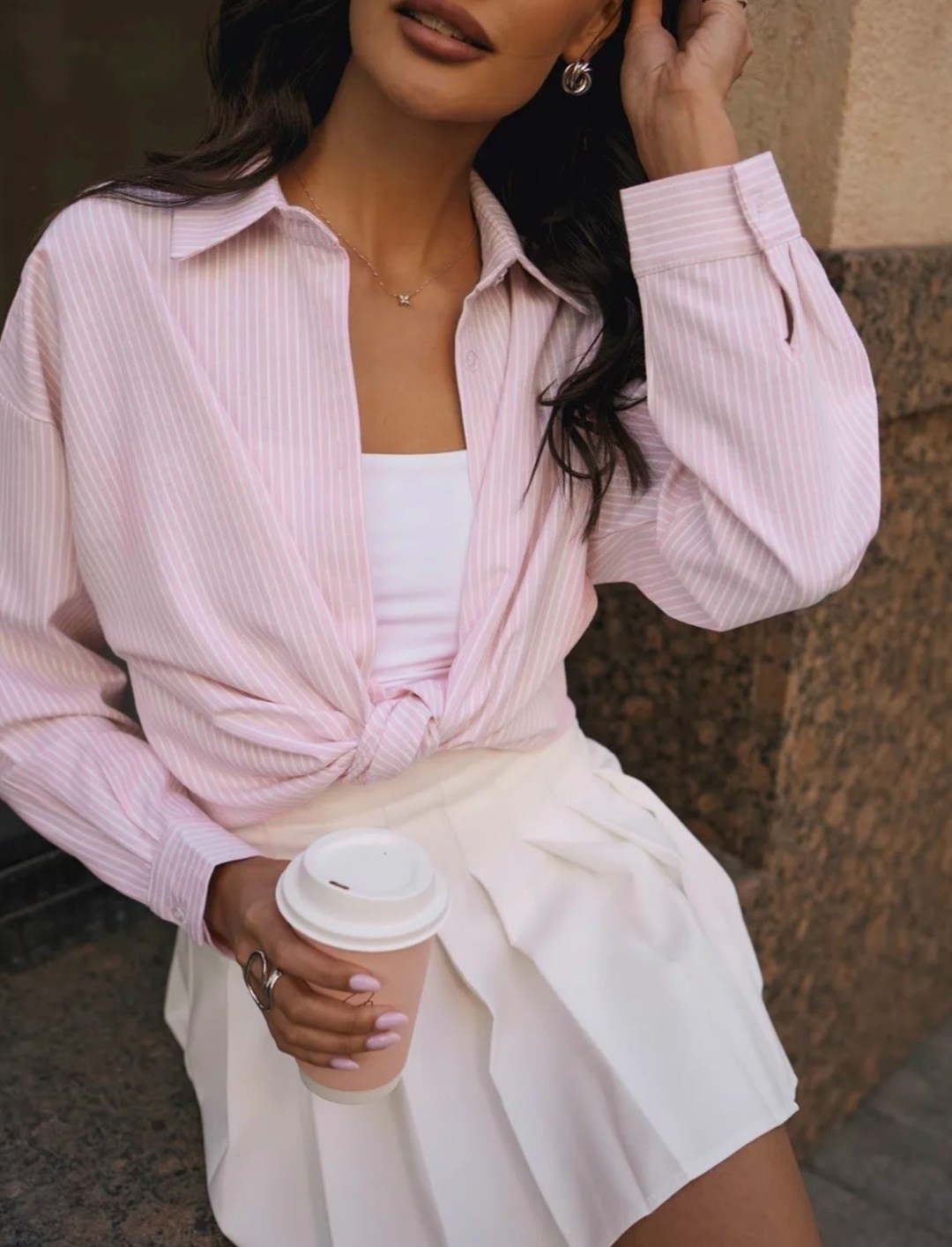 хлопковая рубашка в полоску оверсайз cosmo brand,рубашка женская,рубашка в полоску оверсайз,блузка стильная,рубашка в полоску