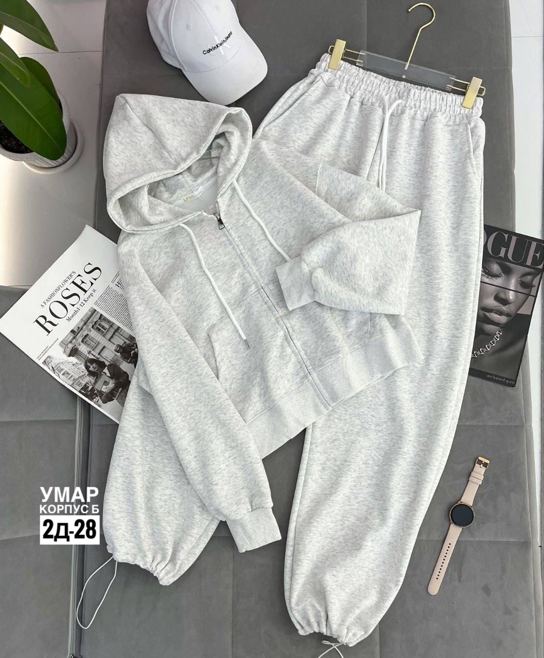 cпортивный костюм женский на флисе,костюм базовый костюм оверсайз зип худи и штаны палаццо,спортивный костюм