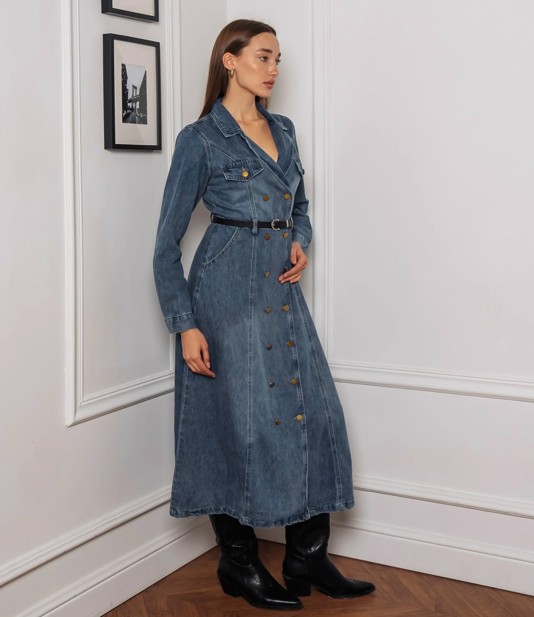 джинсовое платье,джинсовое платье 2025,джинсовое платье миди,озон джинсовое платье женское,джинсовое платье-рубашка длины миди