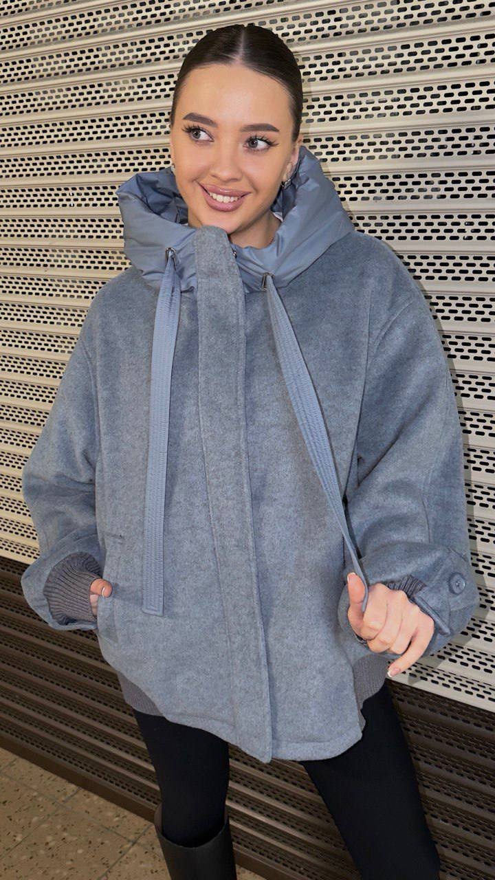 полупальто из натуральной овечьей шерсти panafics furs 211041322,куртка,полупальто женское,пуховик зимний с капюшоном f naz furs цвет серый,пальто женское утепленное серо-голубое букле