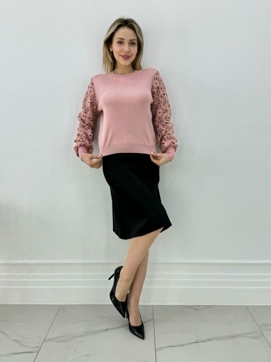 женская кофта,кофта нарядная с ажурным рукавом,кофта нарядная с длинным ажурным рукавом,женский джемпер,женская кофта и свитер