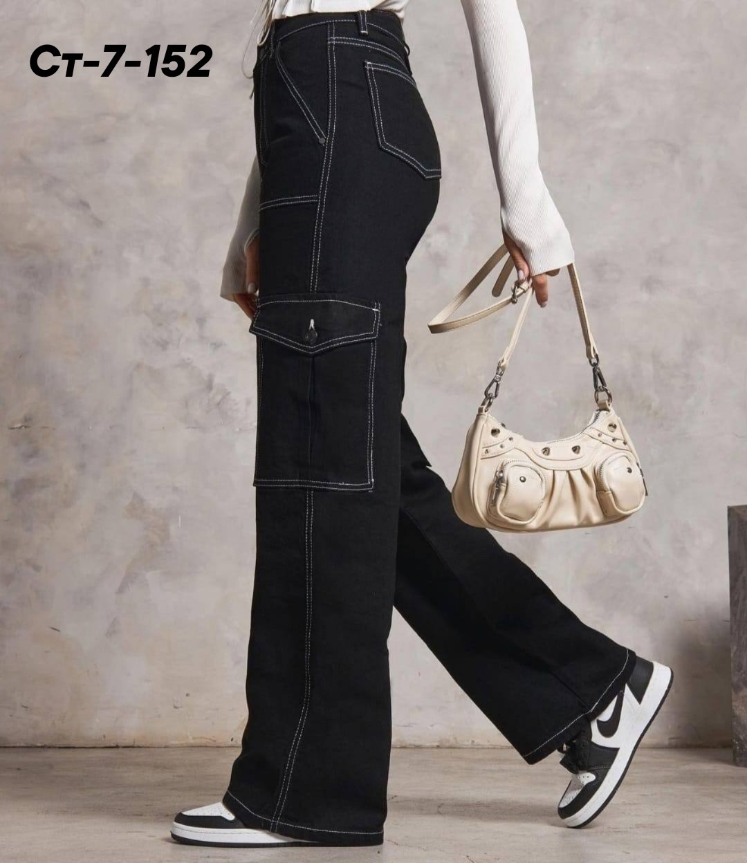 широкие джинсы черные,джинсы-карго rimocy женские с карманами,джинсы карго белые с черной строчкой,джинсы карго,джинсы прямые карго