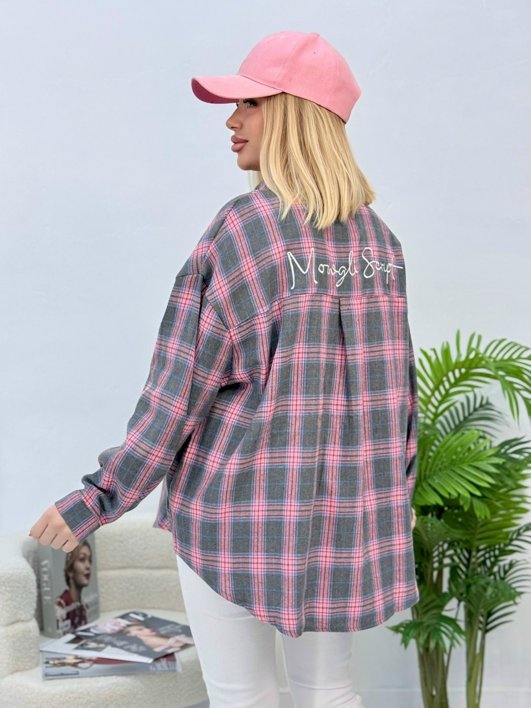 женская рубашка в клетку,рубашка женская оверсайз в клетку,рубашка в клетку оверсайз удлиненная mezzazappa,рубашка клетка,рубашка женская