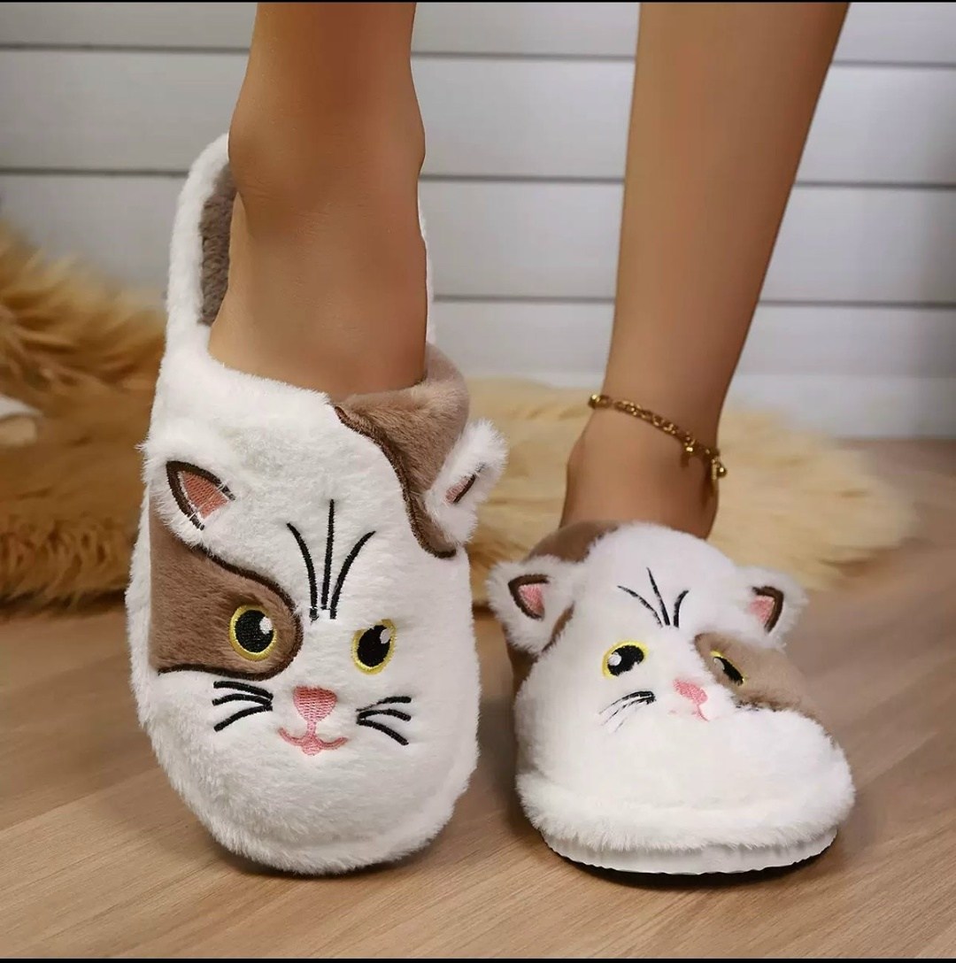 женские хлопковые тапочки с изображением кота,cat slippers женские легкие пушистые домашние тапочки,женские домашние тапочки,домашние тапочки теплые,домашние тапочки