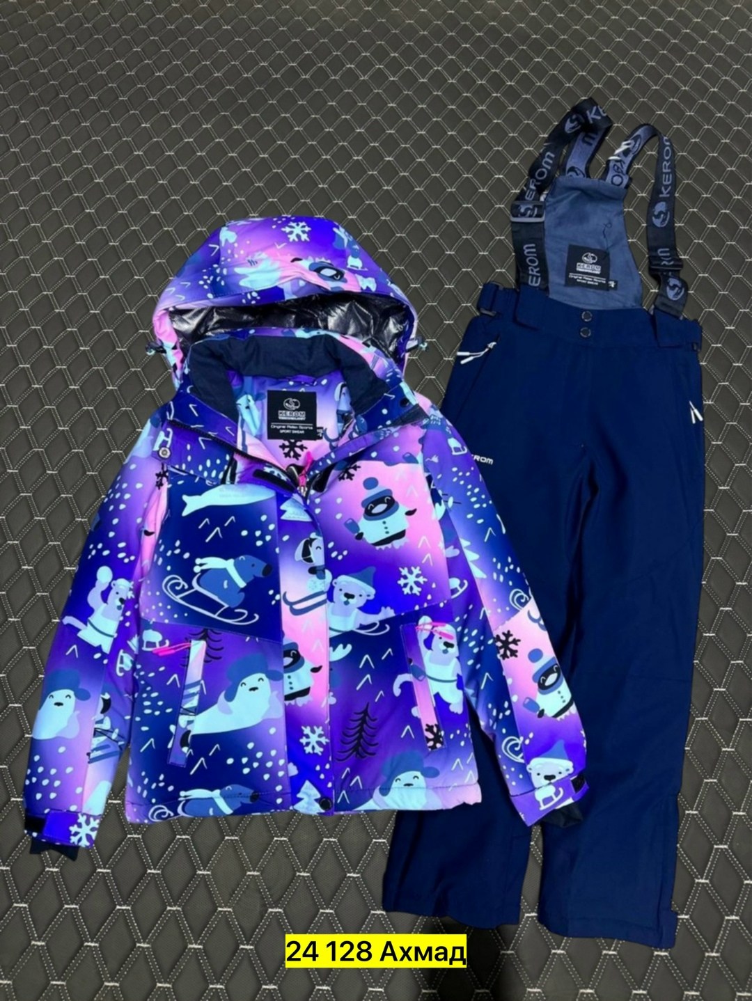 комплект верхней одежды valianly,детский горнолыжный комплект для девочки sdz047-1 фиолетовый,горнолыжный костюм детский,зимний костюм valianly,детские демисезонные костюмы