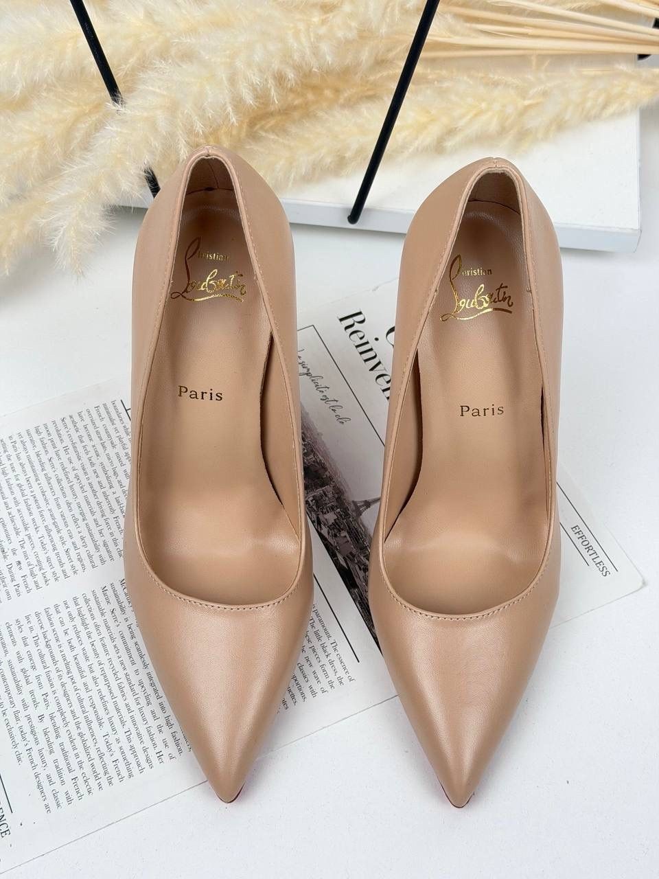 бежевые туфли,туфли christian louboutin,туфли лодочка,кожаные туфли kate 100 christian louboutin,туфли лодочки женские