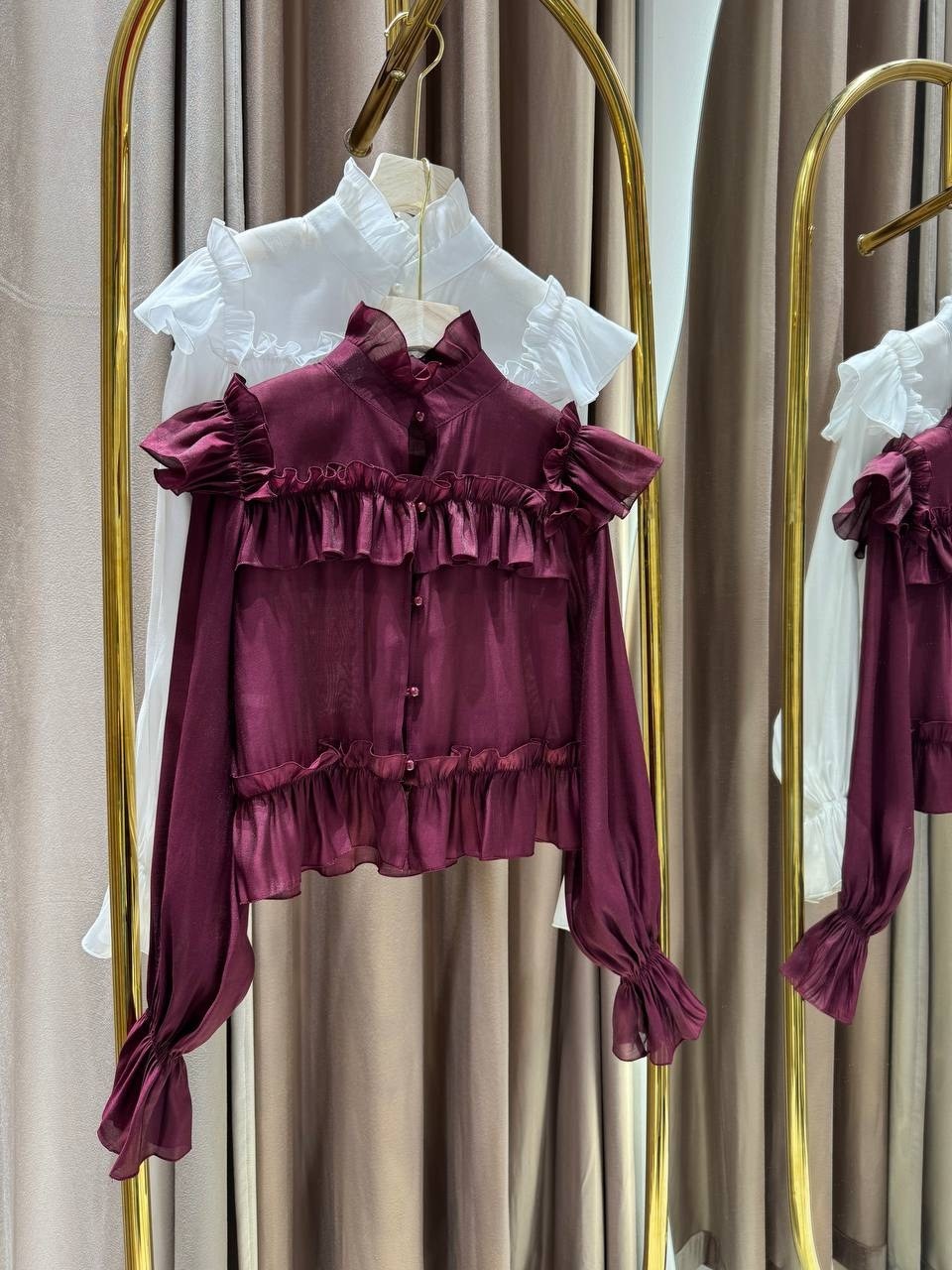 элегантная блуза,блузка бордовая,блузка с оборками,блуза дизайнерская гипнотический стиль бордовая,элегантная блузка