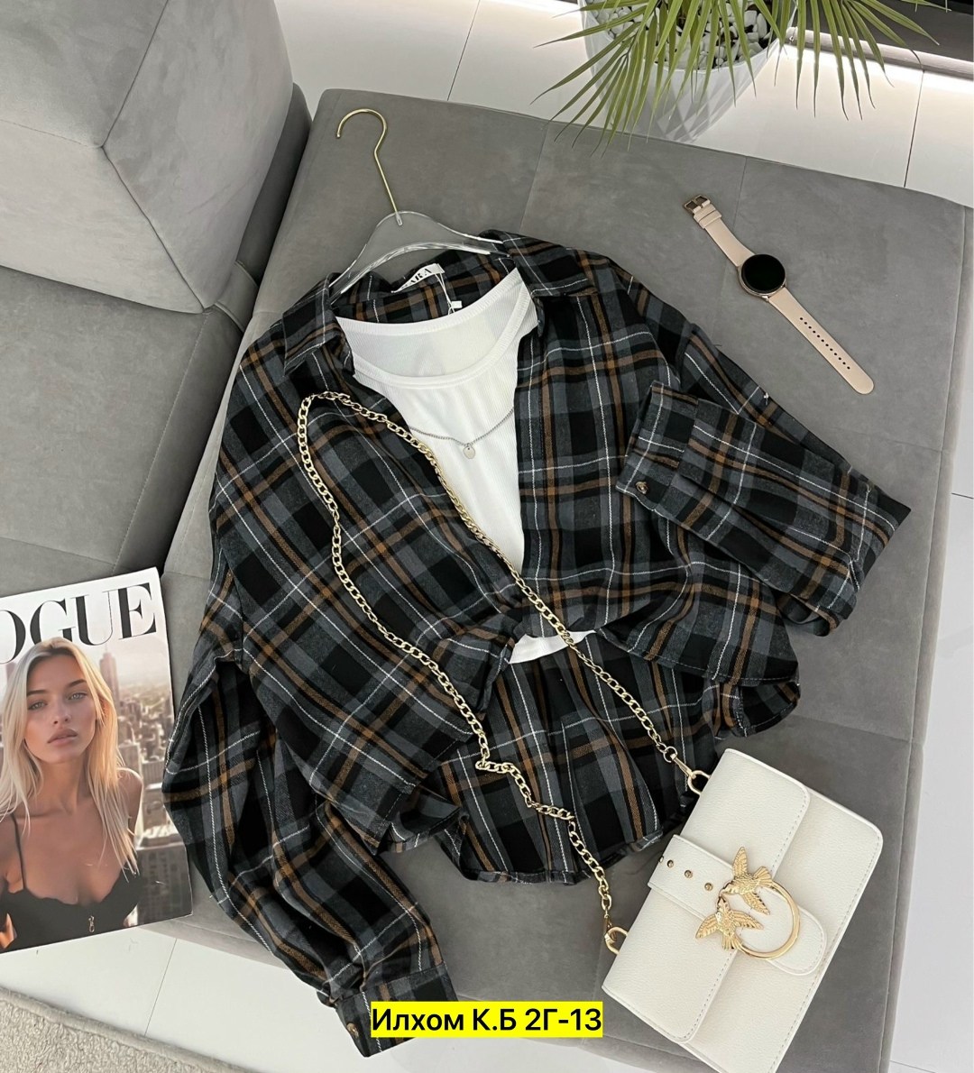 рубашка в клетку с майкой beststyle,рубашка в клетку,рубашка в клетку женская,кофта с рубашкой,женская рубашка