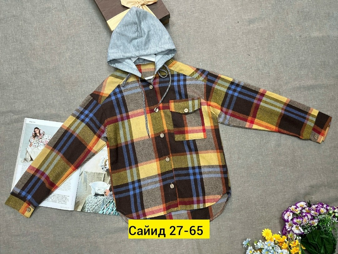 рубашка в клетку с капюшоном,рубашка с капюшоном,рубашка в клетку с капюшоном для девочек,детская рубашка,рубашка теплая