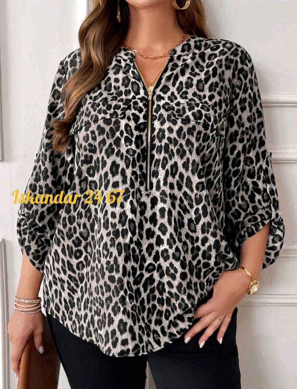 блузка с леопардовым принтом,блузка леопардовая,блузка женская,блузка модная,женская туника