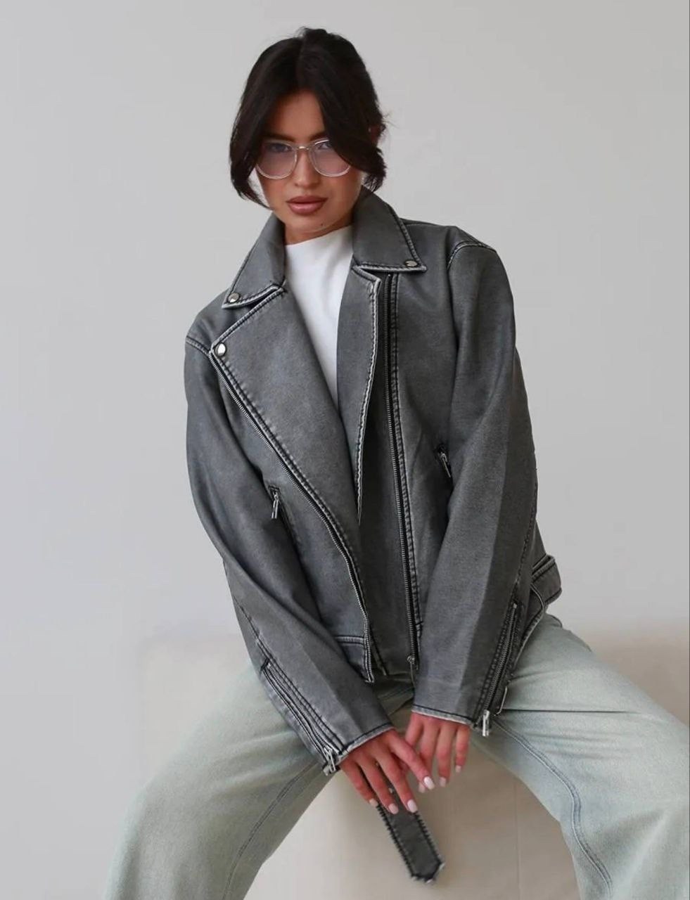 косуха винтажная куртка кожаная oversize серая monyken,косуха винтажная кожаная куртка серая оверсайз mony,косуха серая винтажная куртка кожаная оверсайз aftfbasic,косуха женская куртка кожаная oversi