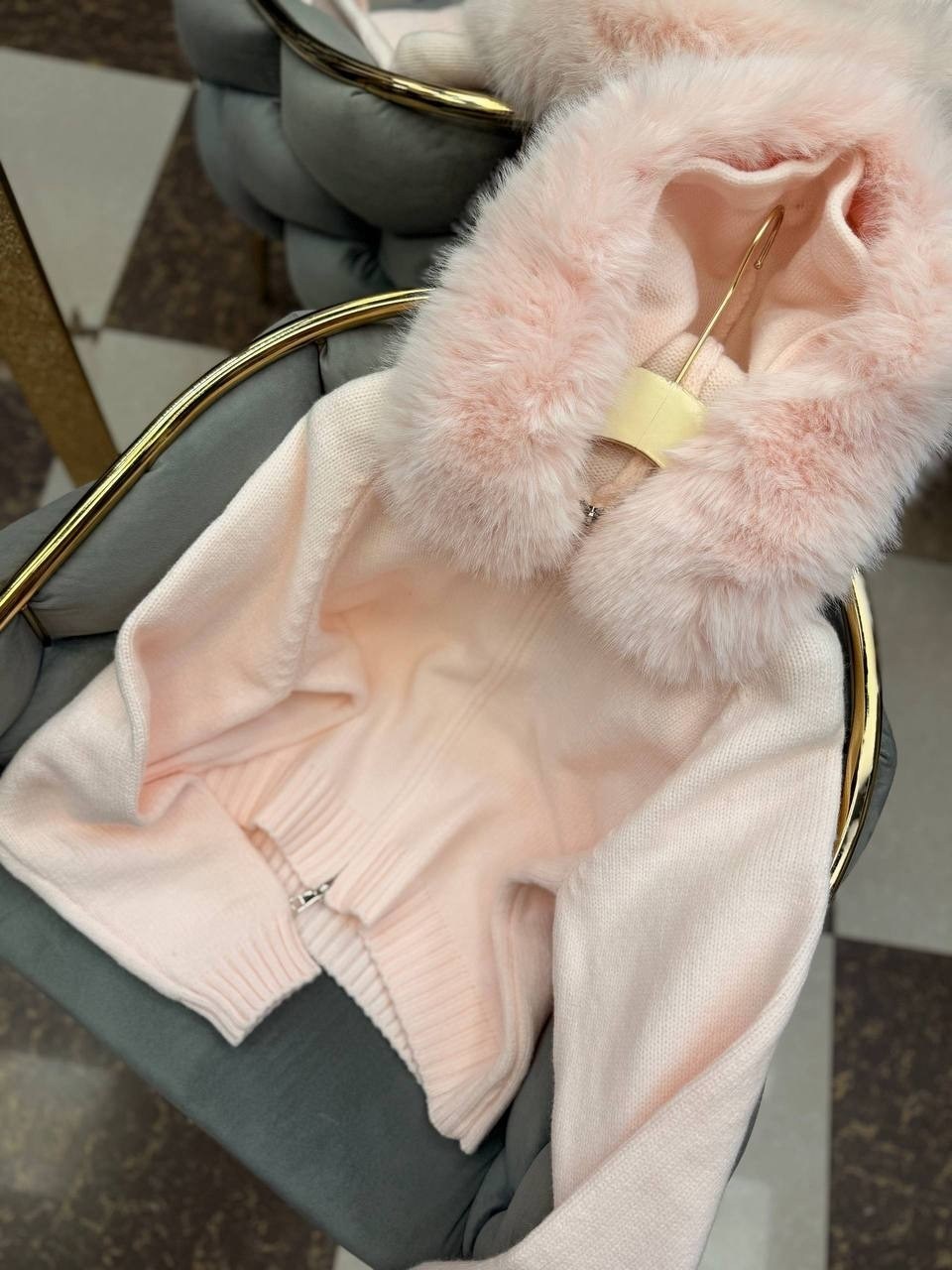 женский вязаный кардиган с капюшоном, свободный меховой воротник, однотонное пальто, дизайн на молнии,кофта с мехом,кардиган с мехом,женская зимняя куртка с капюшоном из искусственного лисьего меха,же