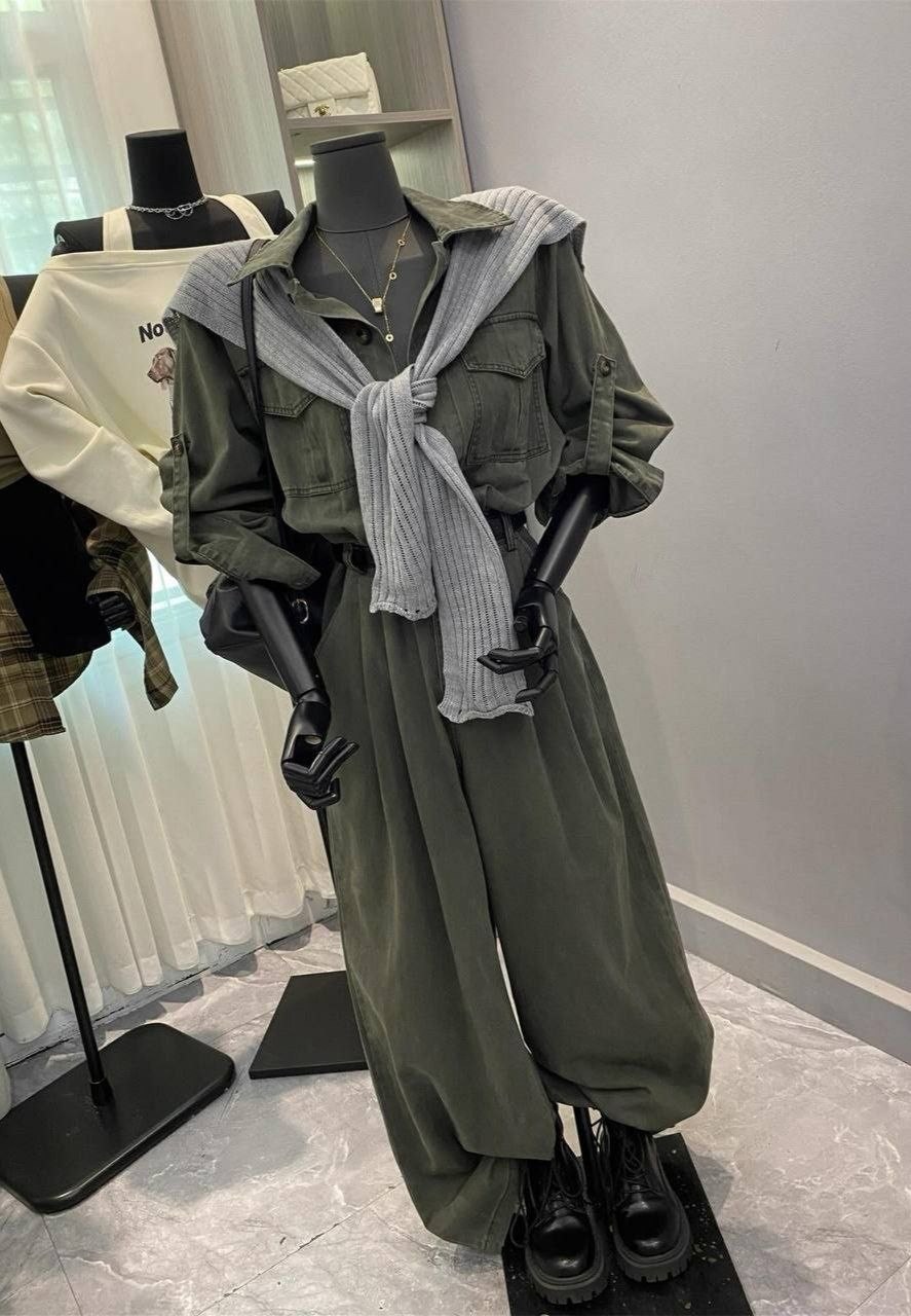 комбинезон повседневный,комбинезон женский,брючный комбинезон,комбинезон милитари,комбинезон davydoff 8014 хаки