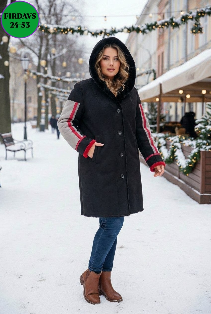 шуба в спортивном стиле,дизайнерская экошуба в спортивном стиле из комбинированного экомеха,шуба из мутона с капюшоном отделка норка,шуба из мутона,мутоновая шуба