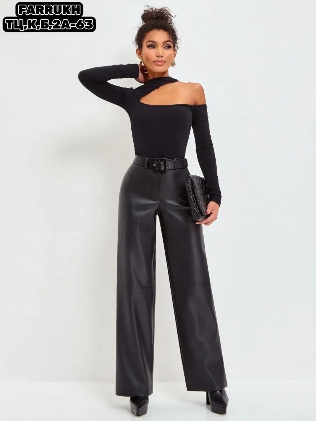 кожаные брюки женские,брюки кожаные,брюки клеш из экокожи,брюки из экокожи,черные прямые кожаные брюки с высокой талией