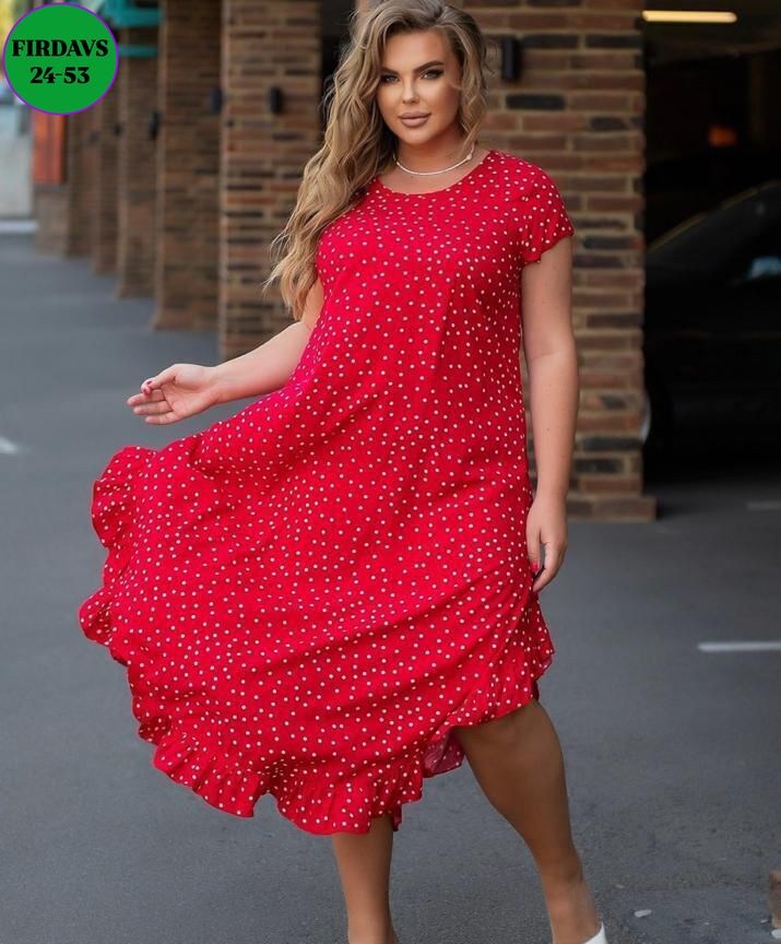 платье женское больших размеров,платье шелковое большие размеры,красное платье в горошек,ткани для пышных платьев,летнее платье больших размеров