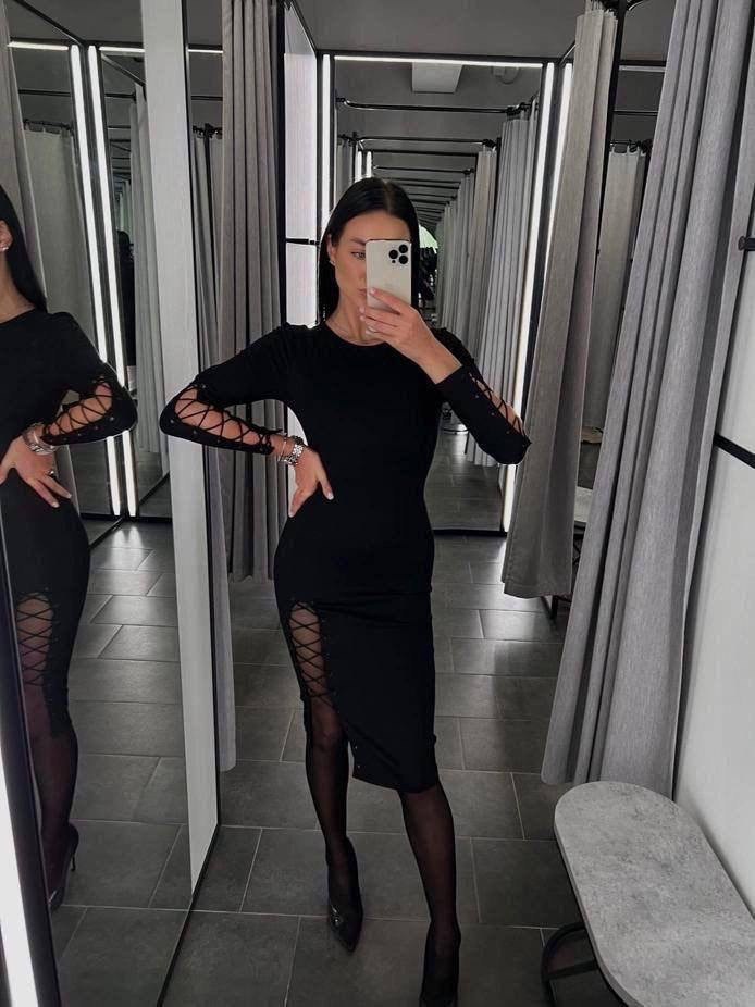 платье черное с разрезом,облегающее платье,платье черное,черное обтягивающее платье,женское облегающее платье