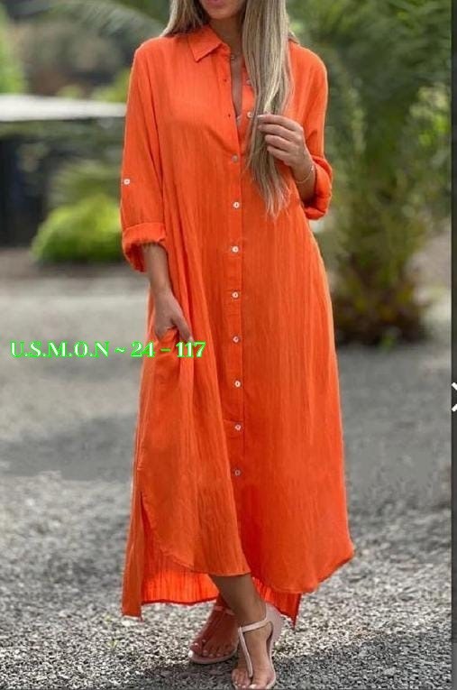 женское длинное платье-рубашка из хлопка и льна,летнее платье рубашка длинное,длинное платье рубашка,женское платье рубашка,платье-рубашка на пуговицах длинное свободное светло-синее