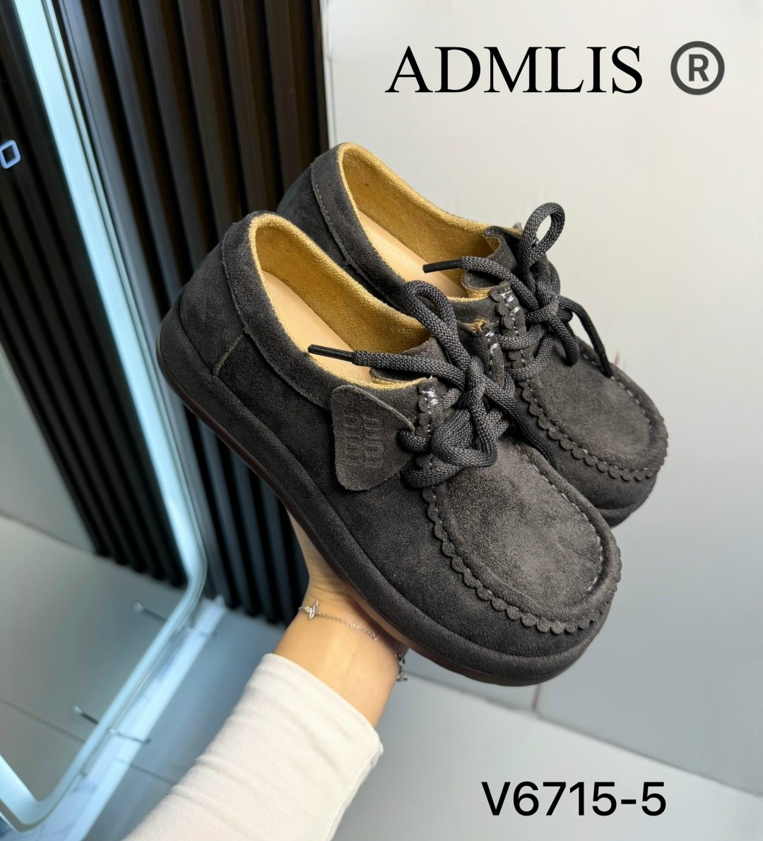 ,лоферы замшевые на шнуровке,женские полуботинки, повседневные, женская