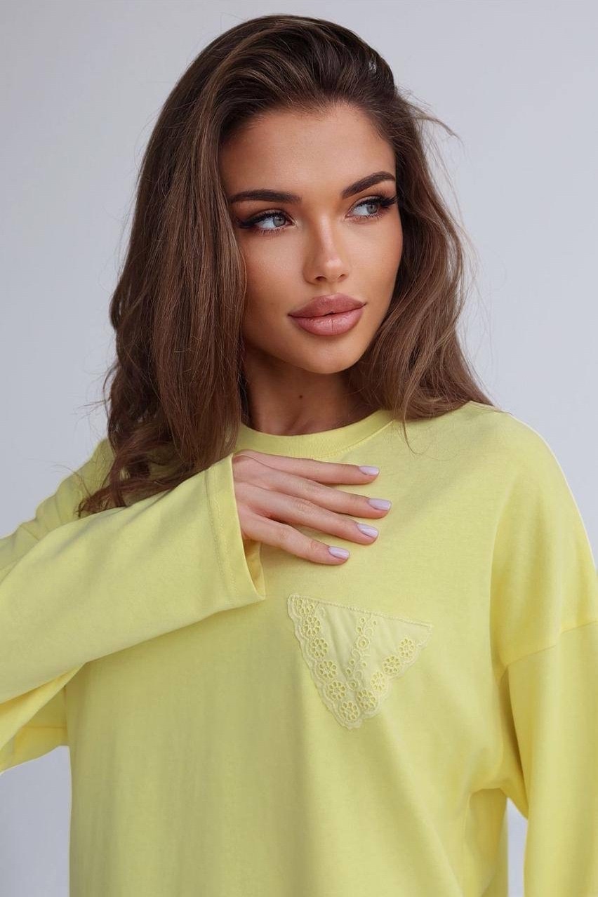 свитшот женская,желтый свитшот,трикотажный свитшот,костюм с брюками,свитшот свободного кроя