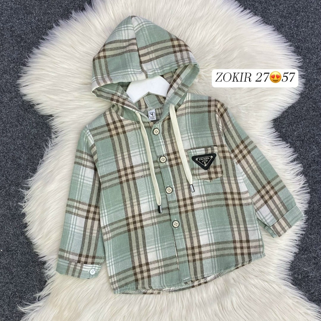 рубашка для мальчика в клетку с капюшоном,рубашка с капюшоном,рубашка в клетку с капюшоном,детская рубашка,рубашка теплая