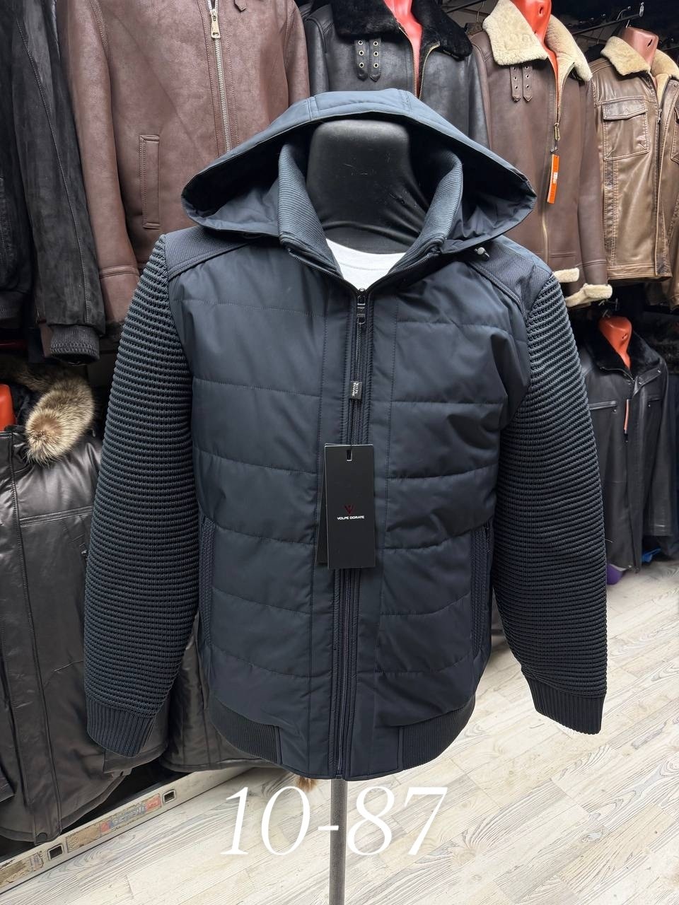 мужская зимняя куртка,мужские куртки,куртка,мужская куртка демисезонная,куртка демисезонная мужская с вязаными рукавами hugo boss