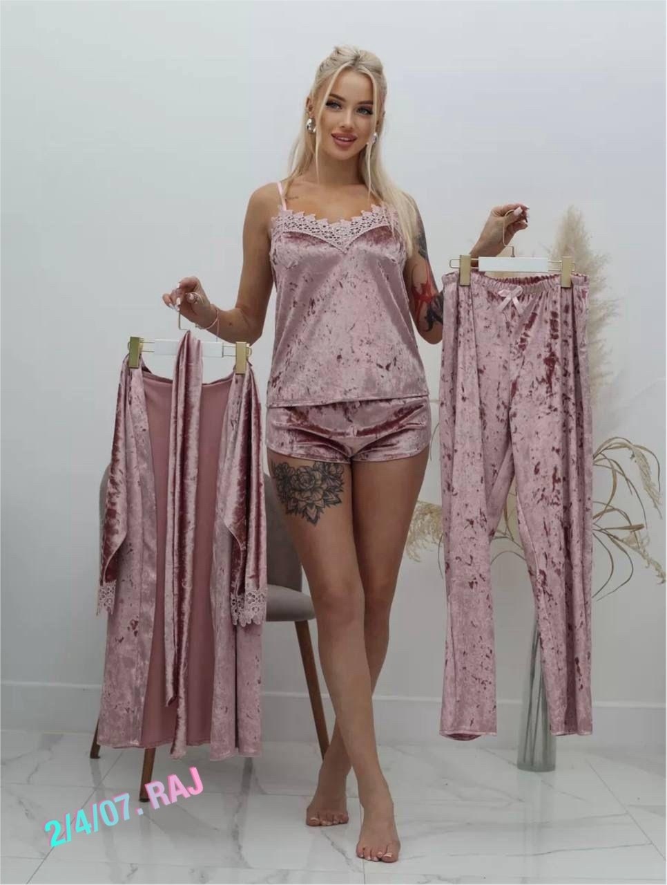 женская велюровая пижама для сна,пижама из велюра 5 в 1 lga 182116969,женская велюровая пижама для сна mga-home 182116967,пижама из велюра 5 в 1,пижама из велюра 5 в 1 mga-home 182116969