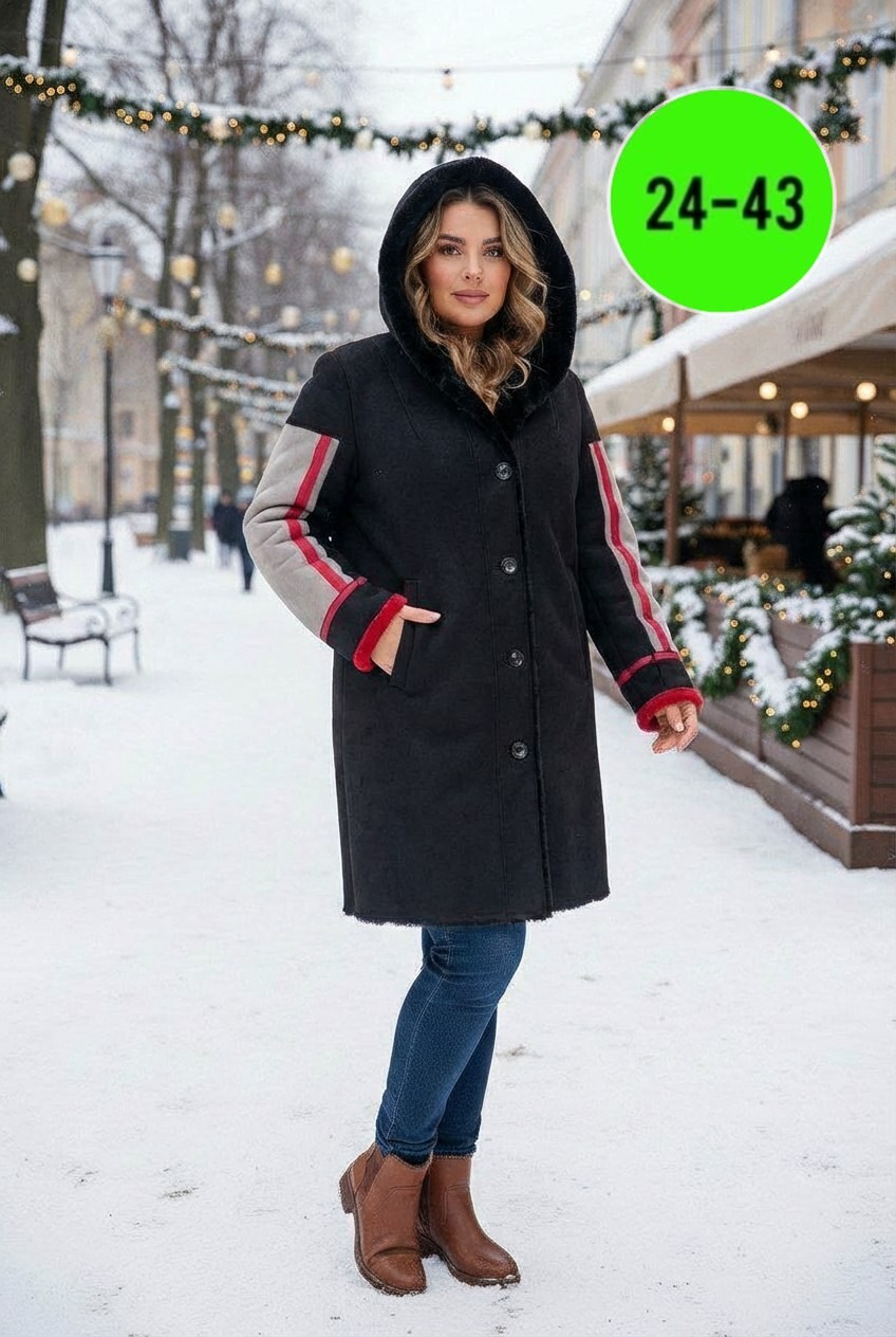 шуба из мутона с капюшоном отделка норка,дизайнерская экошуба в спортивном стиле из комбинированного экомеха,мутоновая шуба,шуба в спортивном стиле,шуба из мутона