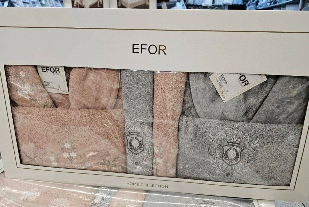 набор махровых полотенец efor,набор полотенец efor,набор махровых полотенец,подарочные наборы полотенец,набор махровых полотенец efor "rose" (50*90,70*140) кофейный