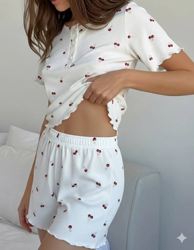 муслиновая пижама с шортами домашняя одежда lessyok 221180683,муслиновая пижама с шортами и сердечками milido,муслиновая пижама с шортами домашняя одежда lessyok цвет белый,женская пижама,муслиновая п