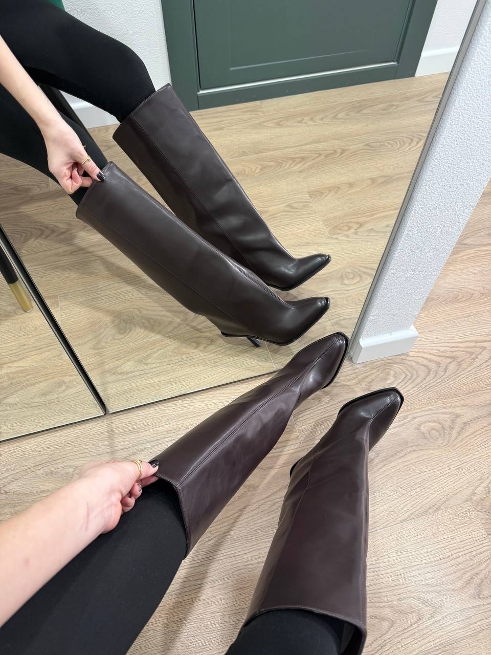 сапоги трубы на каблуке,сапоги женские,сапоги на каблуке,сапоги кожаные на шпильке демисезонные teetspace,сапоги трубы