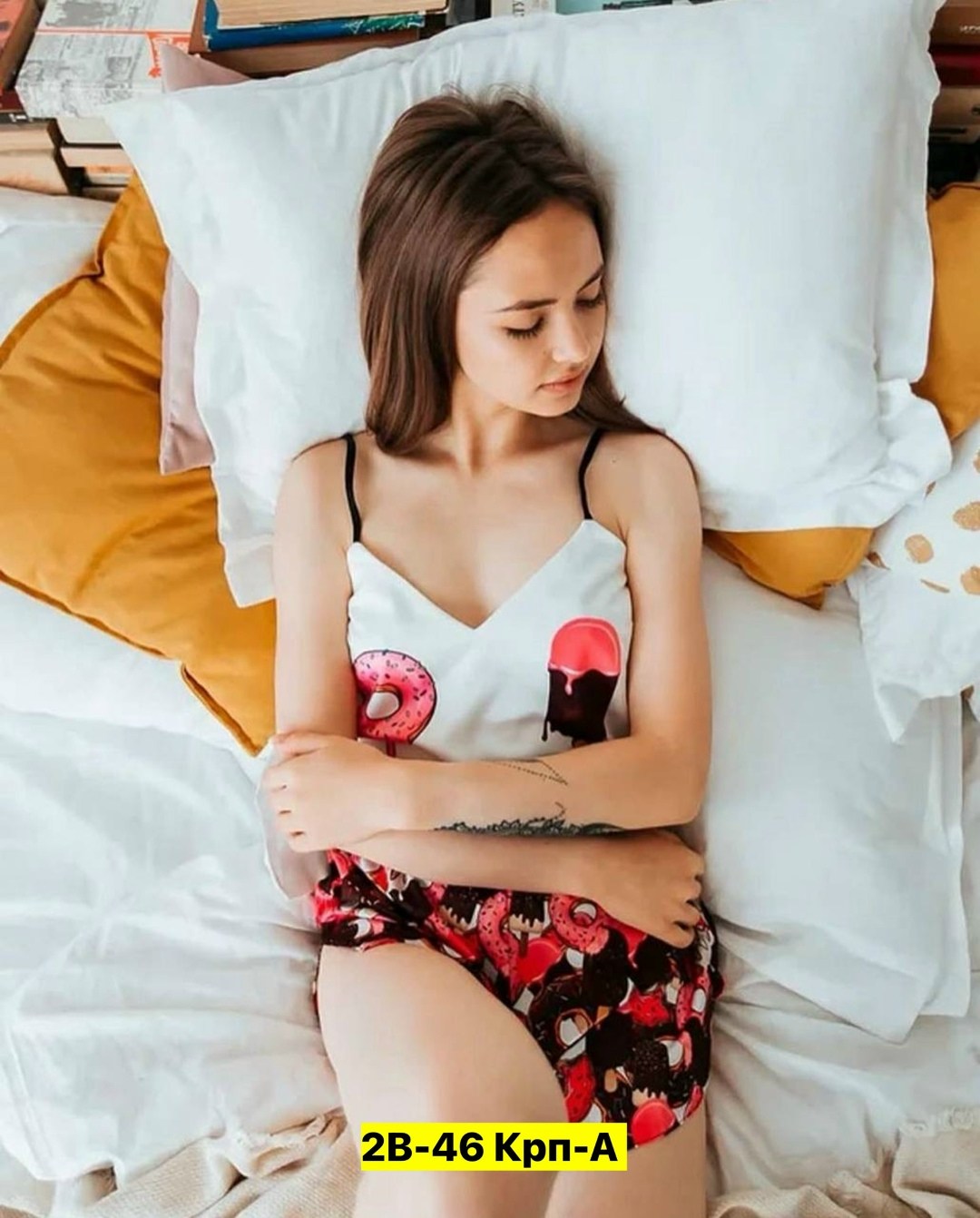 пижама женская с шортами и топом,пижама женская,пижама авокадо,шелковая пижама с авокадо,пижама с топом и шортами