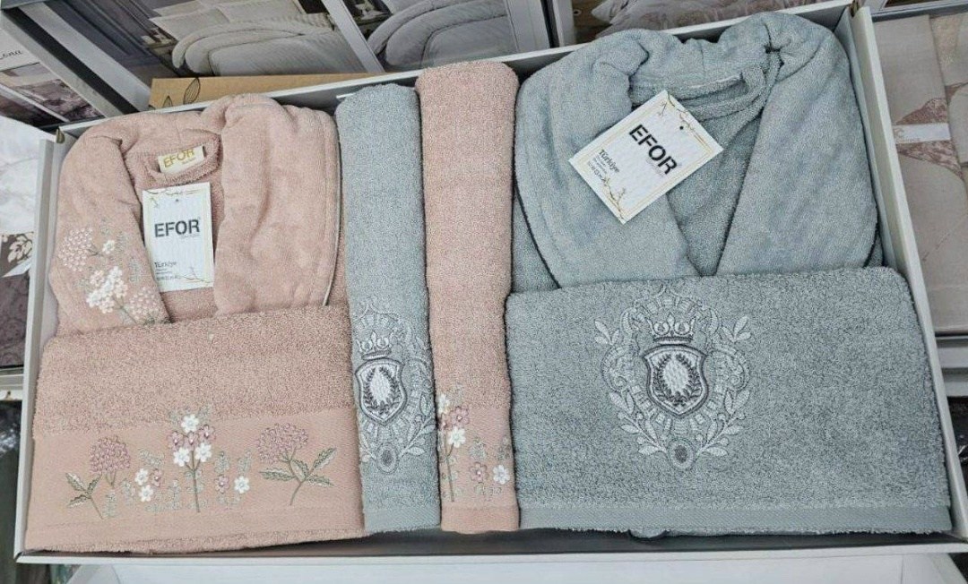 набор махровых полотенец efor,набор полотенец efor,набор махровых полотенец,подарочные наборы полотенец,набор махровых полотенец efor "rose" (50*90,70*140) кофейный