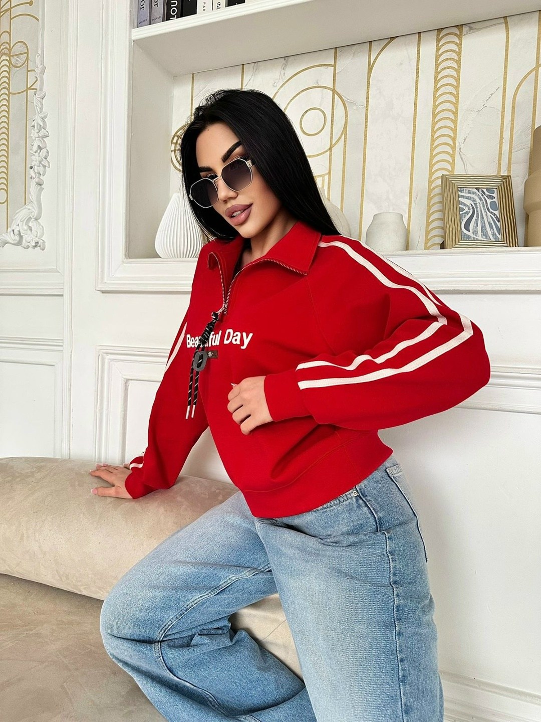 свитшот женский,женская кофта,толстовка женская,свитшот,красная толстовка диор