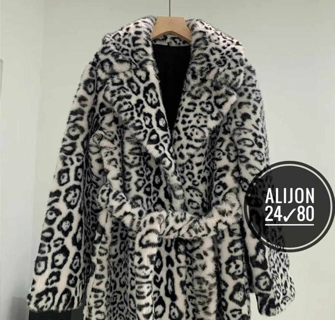 шуба искусственная модная одежда леопард,пальто из искусственного меха с леопардовым,женская шуба,женское пальто из натурального меха с леопардовым принтом,шуба женская под норку размер s белый леопар