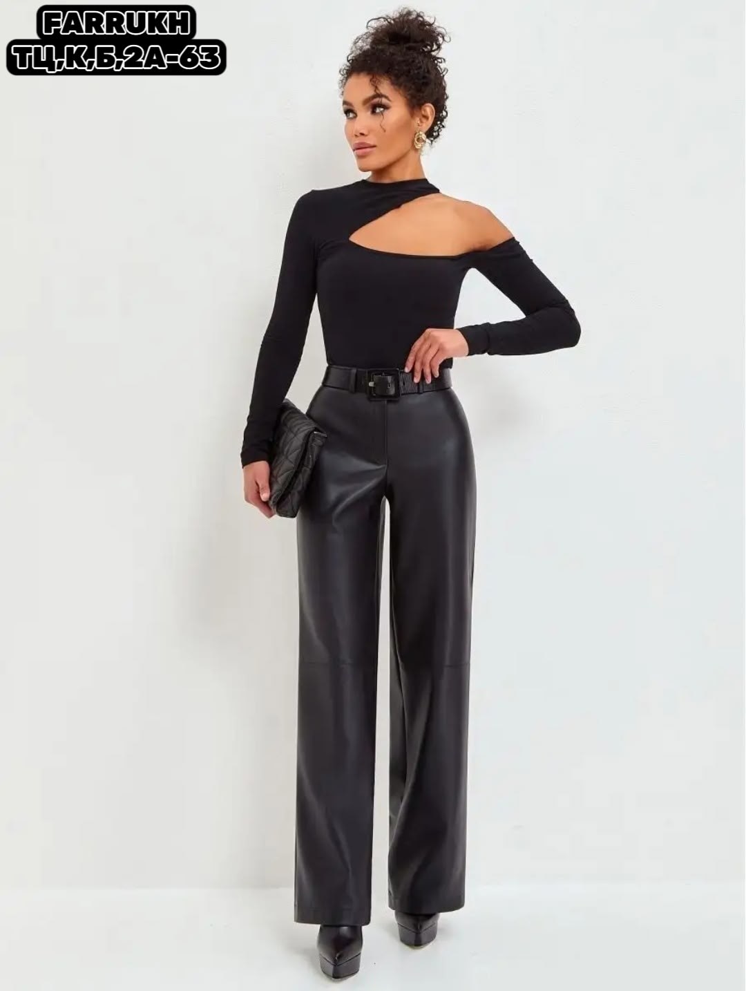 кожаные брюки женские,брюки кожаные,брюки клеш из экокожи,брюки из экокожи,черные прямые кожаные брюки с высокой талией