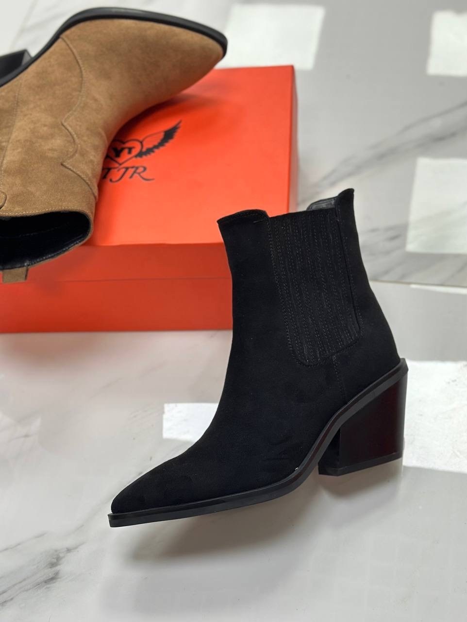 ,казаки женские,зимние классические женские ботинки челси из коровьей замши с острым носком на танкетке,казаки замшевые женские, женская