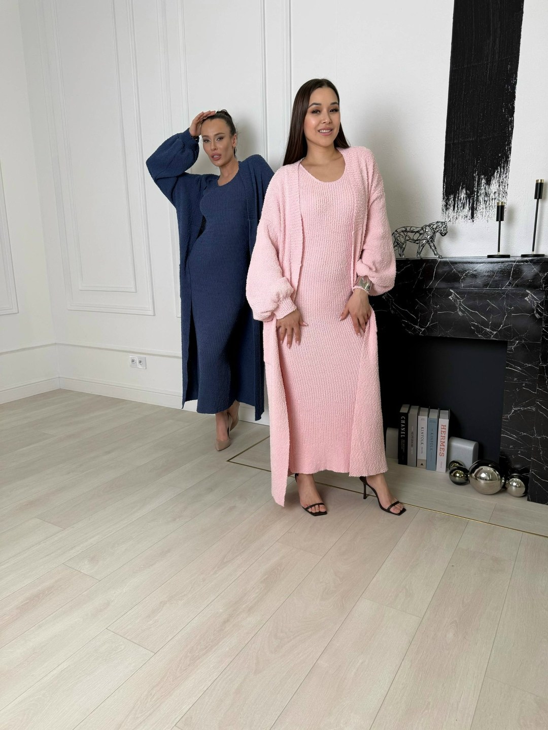 платье кардиган,платье накидка,кардиган вязаное,трикотажный кардиган,розовое вязаное платье-бретелька с кардиганом