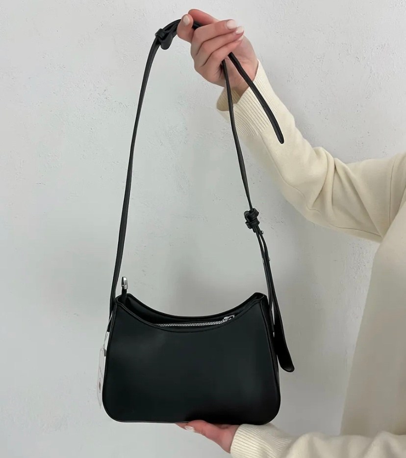 женская сумка на плечо,сумка маленькая багет на плечо chernika,женская сумка-багет из натуральной кожи черная,сумка женская сумка на плечо,сумка багет