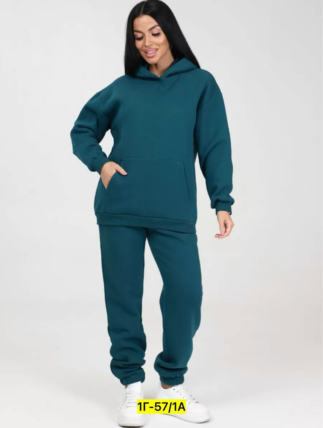 теплый женский костюм из футера трехнитки с начесом,костюм с начесом стиль oversize - xxi - изумрудный,костюм женский из футера,костюм женский,костюм с начесом стиль oversize - xx - 399 - изумрудный
