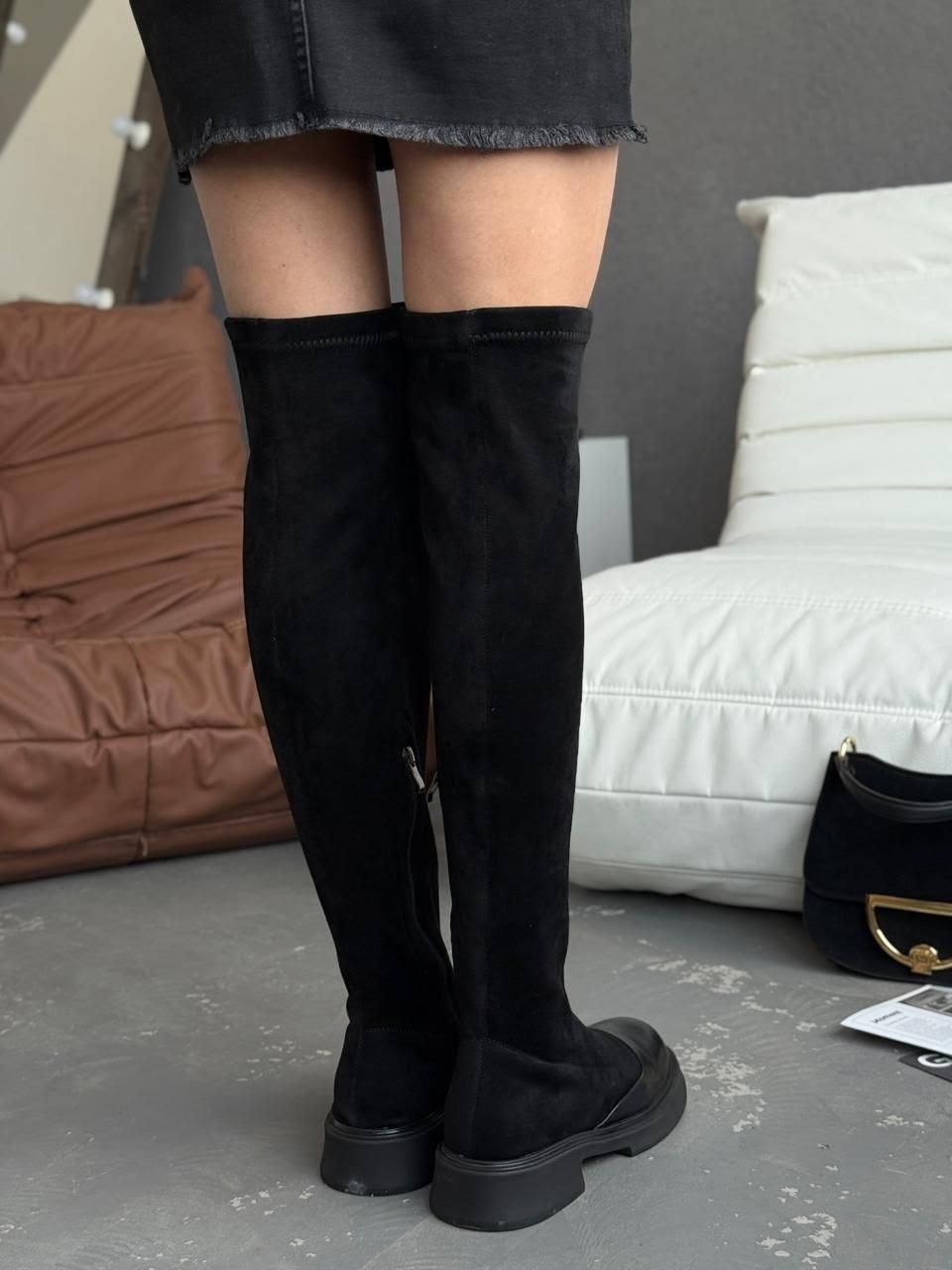 ботфорты чулки на платформе замшевые j.macabu,ботфорты женские,ботфорты демисезонные,ботфорты классические,ботфорты