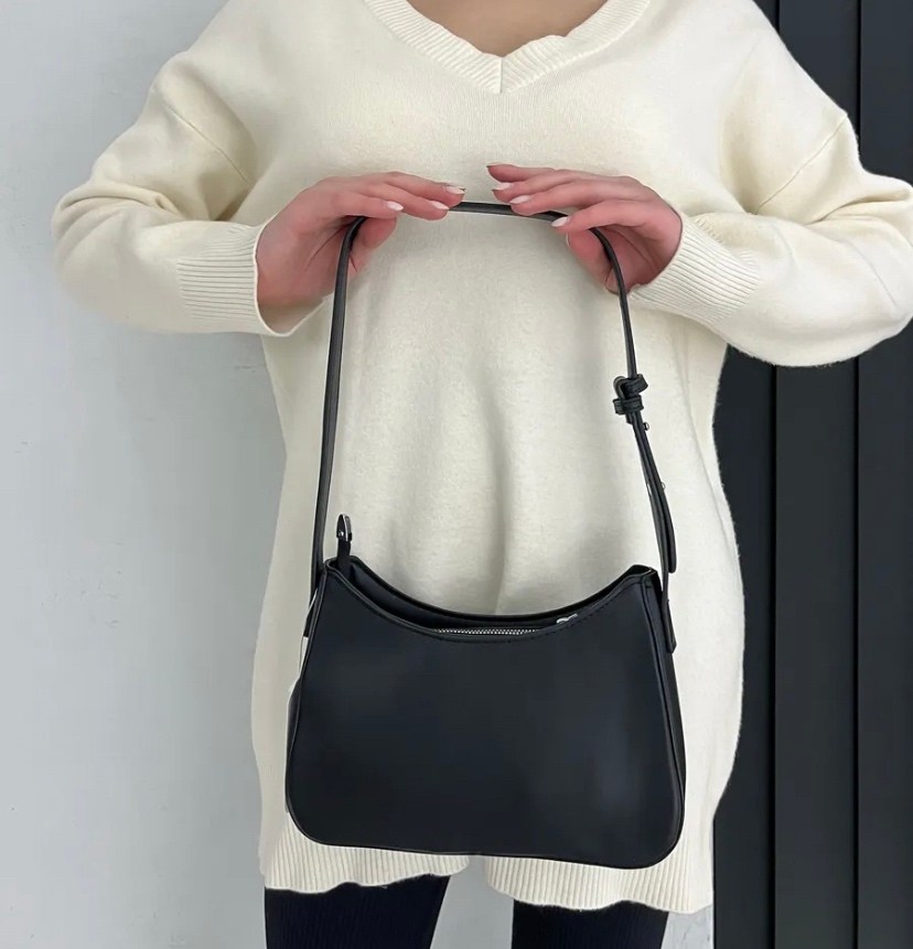 женская сумка на плечо,сумка маленькая багет на плечо chernika,женская сумка-багет из натуральной кожи черная,сумка женская сумка на плечо,сумка багет