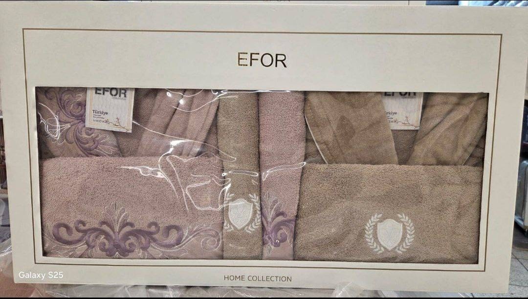 набор махровых полотенец efor,набор полотенец efor,набор махровых полотенец,подарочные наборы полотенец,набор махровых полотенец efor "rose" (50*90,70*140) кофейный