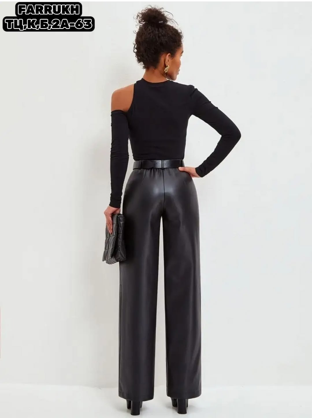 кожаные брюки женские,брюки кожаные,брюки клеш из экокожи,брюки из экокожи,черные прямые кожаные брюки с высокой талией